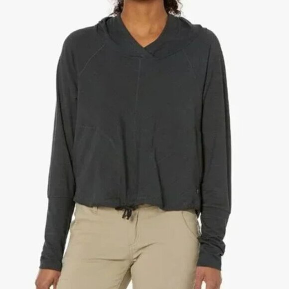 prAna Inigma Hoodie Gorpcore Long Sleeve Shirt Hooded Top Cropped Activewear - Picture 1 of 8